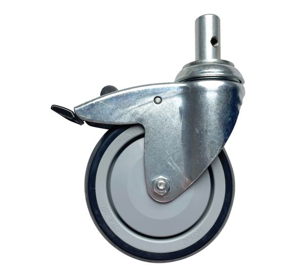 Roue pivotante à blocage directionnel 125mm pour chariot hygirack