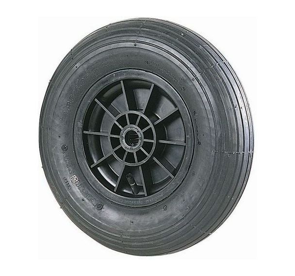 Roue pour diable à rainures moyeu lisse - Charge 75 à 250 kg