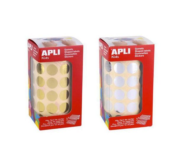 Rouleau 2832 gommettes rond Ø15 mm - Apli Kids