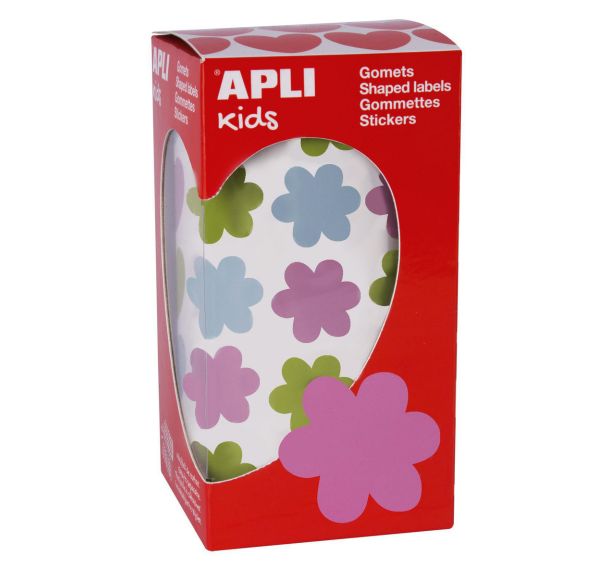 Rouleau 900 gommettes fleur 20mm multicolore