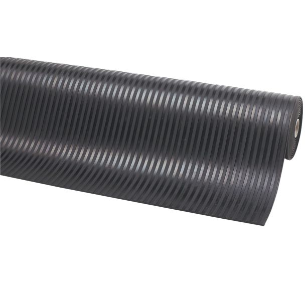 Rouleau Tapis Caoutchouc Strié Cannelee Long 10 m Larg 120 cm ep 6 mm