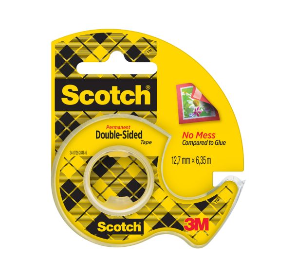 Rouleau adhésif double face sur dévidoir 12 mm x 6,3 m