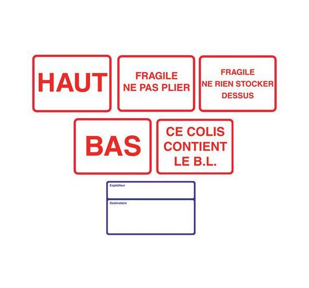 Rouleau d'étiquettes d'expédition - Message pré-imprimé
