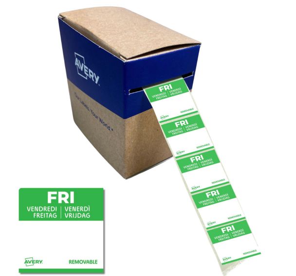 Rouleau de 1000 Étiquettes Vendredi - 25 x 25 mm - Amovibles