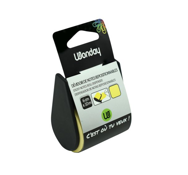 Rouleau distributeur de notes adhésives 10 m x 60 mm