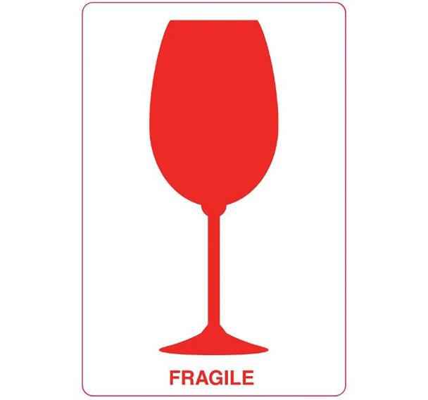 Rouleau étiquette fond blanc 112x75mm ''Fragile''