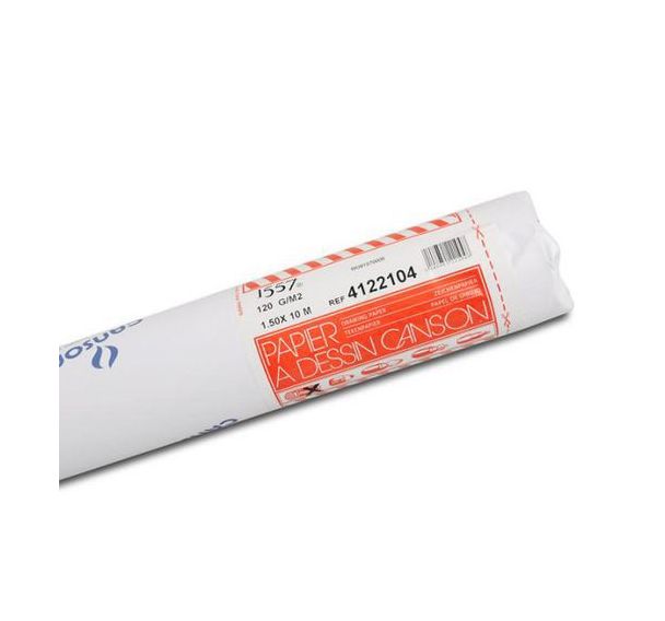Rouleau papier dessin Canson 1557 10 m x 1,50 m blanc - 120 g