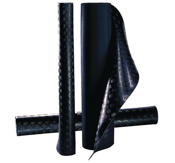 Rouleau tapis caoutchouc CHECKER Nitrile Ep.3 mm Noir 1.40x10 ml