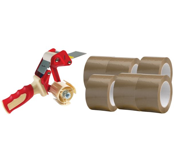 Rouleaux adhésifs PVC + 1 dévidoir ergonomique - Manutan Expert