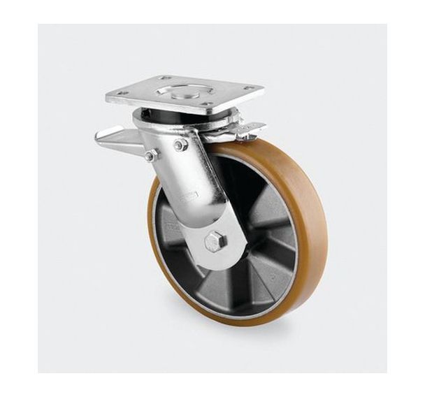 Roulette aluminium pivotante - F:1000 à 4000 Kgs -Série 9650 - TENTE