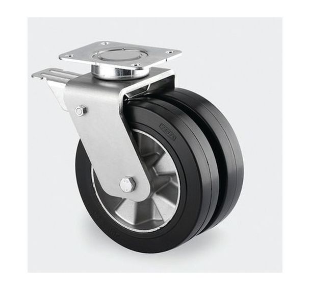 Roulette aluminium pivotante - F:1200 à 1500 Kgs -Série 9940 - TENTE
