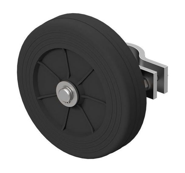 Roulette en caoutchouc pour clôture de chantier