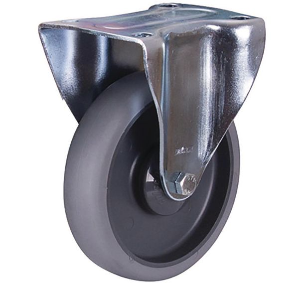 Roulette fixe à bandage en caouthouc thermoplastique, 125 x 32 mm