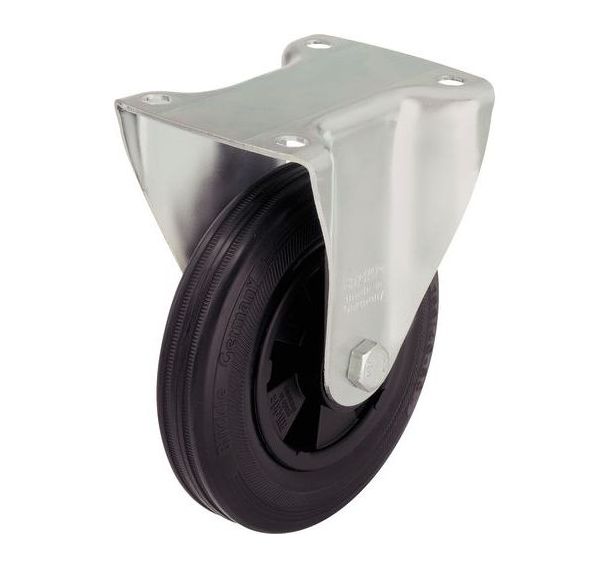Roulette fixe à platine - Charge 50 à 295 kg - Noire