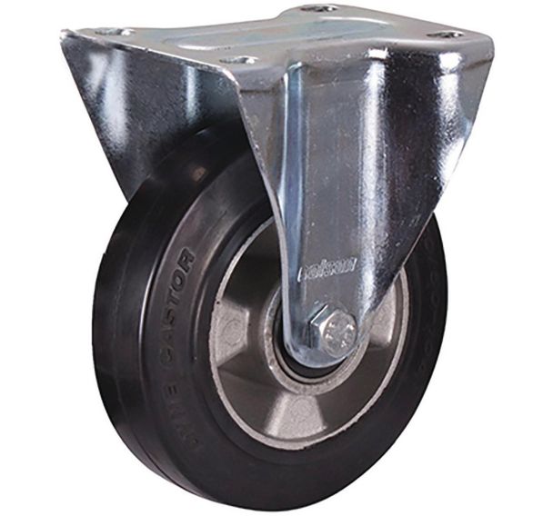 Roulette fixe en caoutchouc élastique plein, 160 x 50 mm, noir