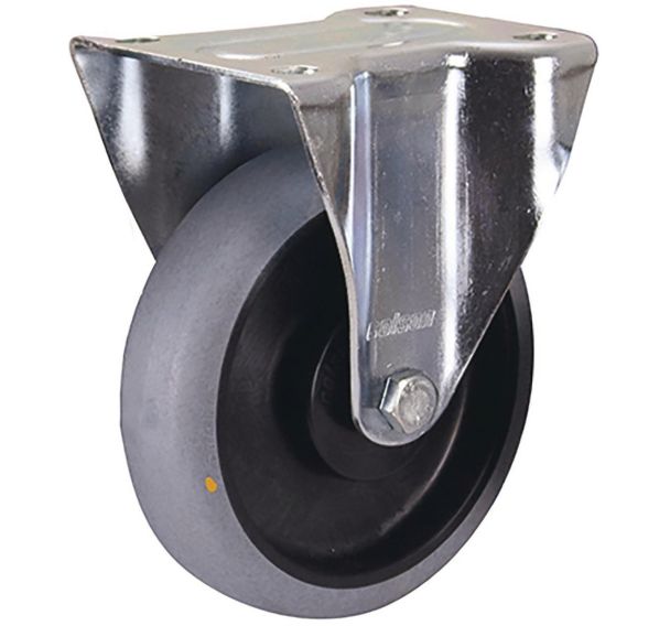 Roulette fixe en caoutchouc plein ESD, 160 x 50 mm, gris