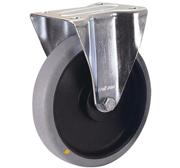 Roulette fixe en caoutchouc plein ESD, 200 x 40 mm, gris