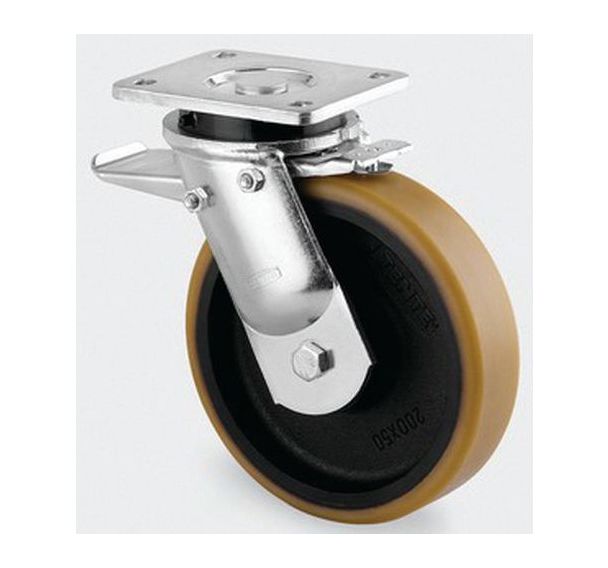 Roulette fonte pivotante - F:1100 à 1400 Kgs - Série 9651 - TENTE