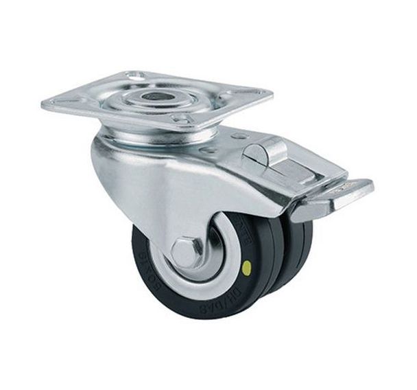 Roulette jumelée pivotante fixation à œil Capacité de 60 kg - TENTE