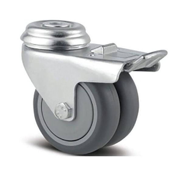 Roulette jumelée pivotante fixation à œil capacité 70 kg - TENTE