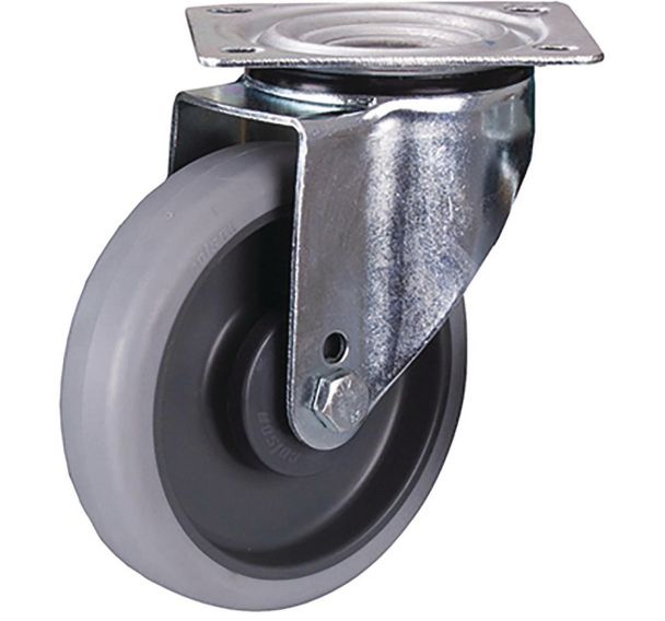 Roulette pivotante à bandage en caouthouc thermoplastique, 160x40mm
