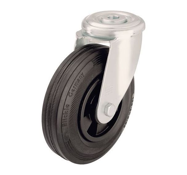 Roulette pivotante à œil - Charge 50 à 205 kg - Noire