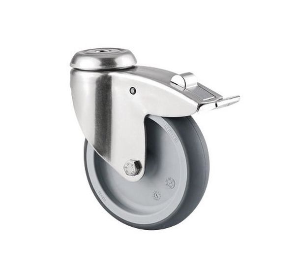 Roulette pivotante à œil et frein - Capacité 100 kg