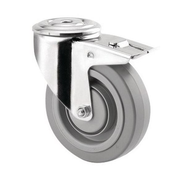 Roulette pivotante à œil et frein - Capacité 150 kg