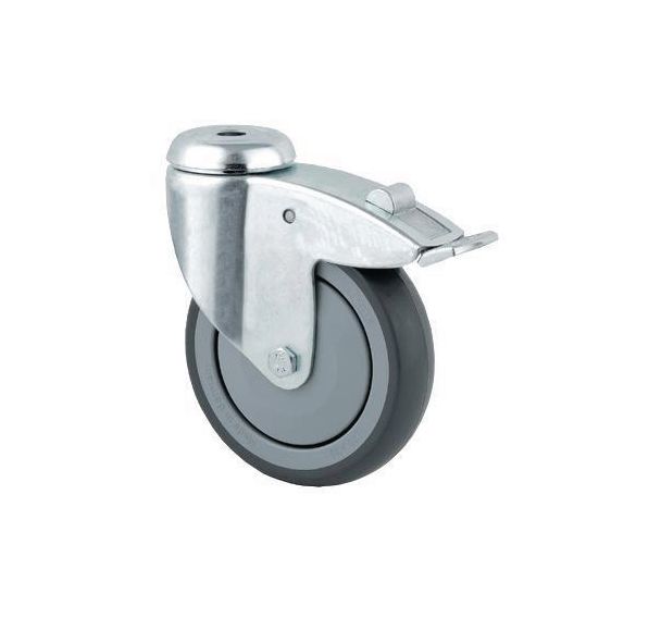 Roulette pivotante à oeil avec frein - Force 40 à 100 kg