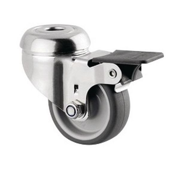 Roulette pivotante à oeil et frein - Capacité 40 kg