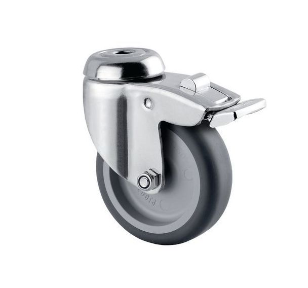 Roulette pivotante à oeil et frein - Capacité 60 kg