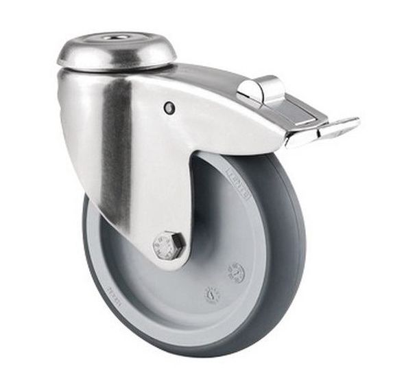 Roulette pivotante à oeil et frein - Capacité 80 kg