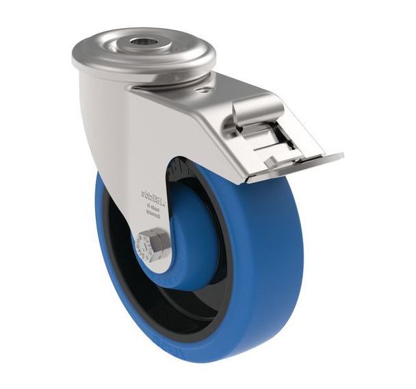 Roulette pivotante à oeil et frein - Charge 150 kg