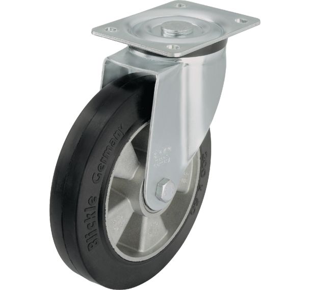 Roulette pivotante à platine - Charge 180 à 550 kg