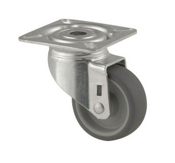 Roulette pivotante à platine - Force 40 kg