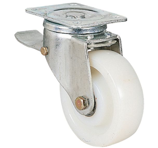 Roulette pivotante à platine avec frein - Charge 300 à 900 kg