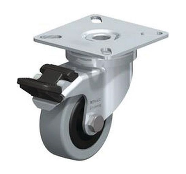 Roulette pivotante à platine avec frein - Charge 40 à 70 kg