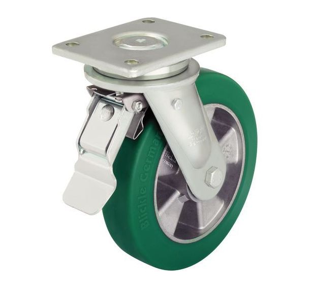 Roulette pivotante avec frein à platine - Charge 550 à 800 kg