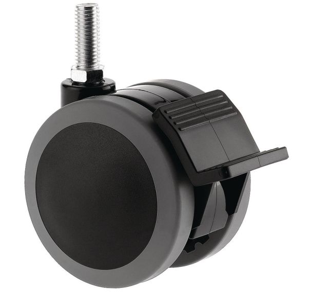 Roulette pivotante design à tige filetée