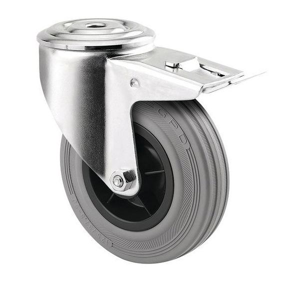 Roulette pivotante double trou de boulon frein non marquant - TENTE
