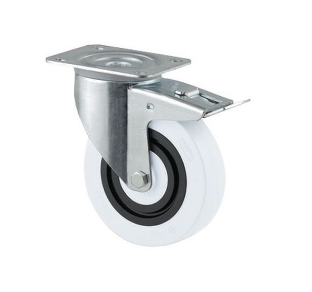 Roulette sandwich pivotante à frein - À platine - Forces 160 et 200 kg