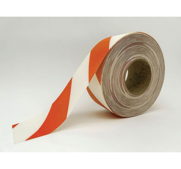 Ruban adhésif de marquage au sol LeanStripe - Orange/Blanc - Ergomat