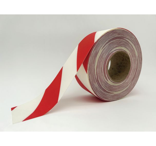 Ruban adhésif de marquage au sol LeanStripe - Rouge/Blanc - Ergomat