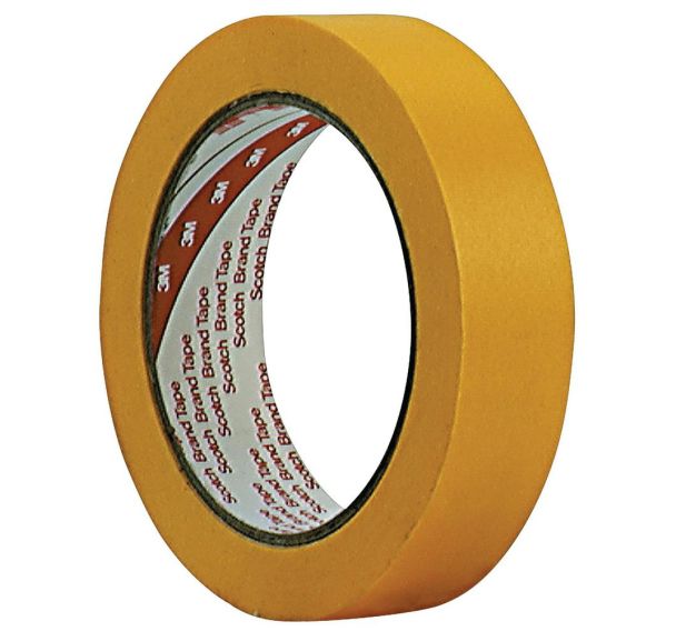 Ruban adhésif de masquage papier lisse 3M 244 - Jaune 50m