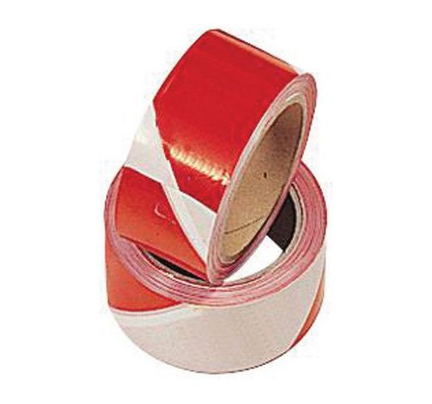 Ruban de signalisation, rouge et blanc en polyéthylène 500m