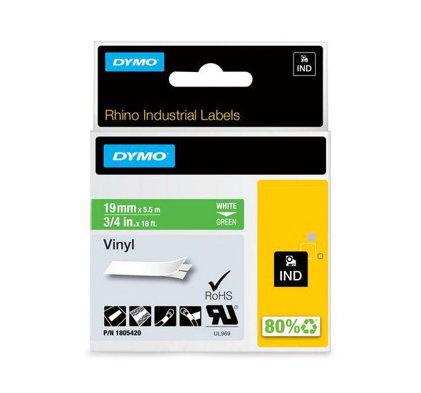 Ruban étiquette Industrielle Rhino Vinyle Auto-adhésive - Dymo