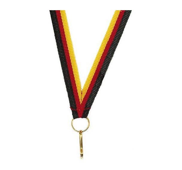 Ruban médaille jaune rouge et noir - 10mm