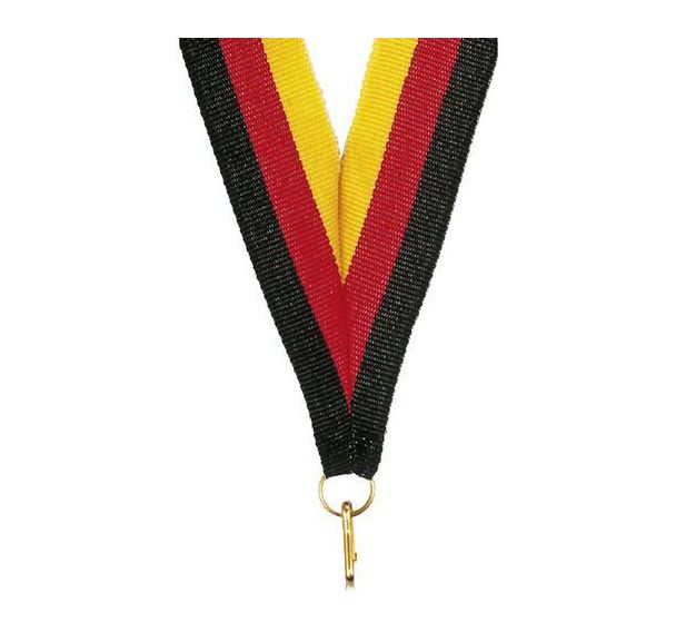 Ruban médaille jaune rouge et noir - 22mm