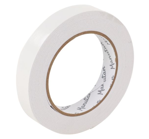 Ruban mousse double face - 5 m - Blanc - Manutan