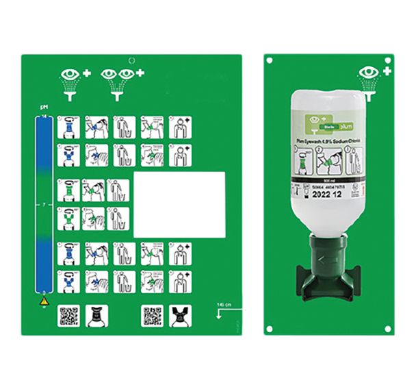SERIE DL - Station murale 1 flacon rinçage d'yeux 500 ml